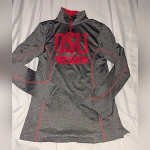 Scarlet & Gray Women's Medium Ohio State Buckeye Quarter Zip Pullover Sweatshirt
